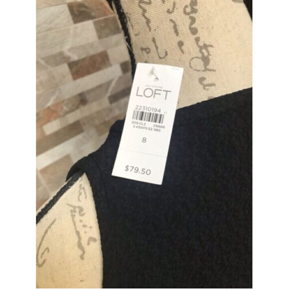Loft NWT Women Dress Cold Shoulders Black Size 8 - Picture 7 of 8